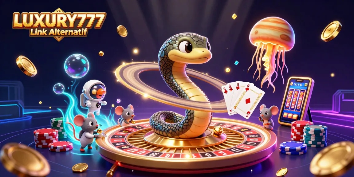 Taruhan menarik di LUXURY777 Link Alternatif dengan kartu royal flush dan chip poker berwarna.