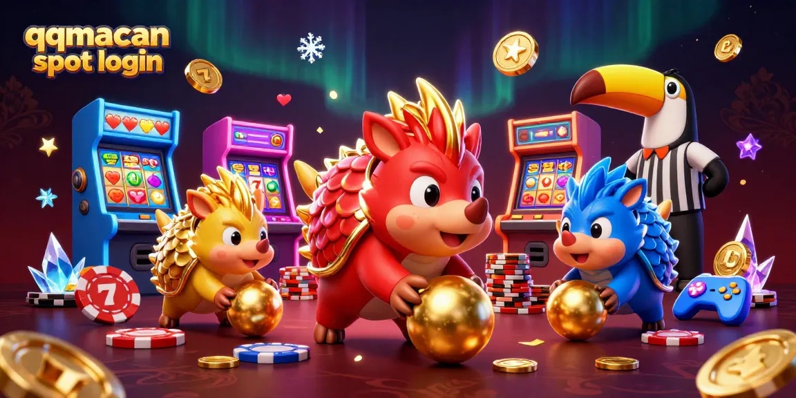 Engage with exciting games at qqmacan slot login featuring competitive pangolins and vibrant casino elements.