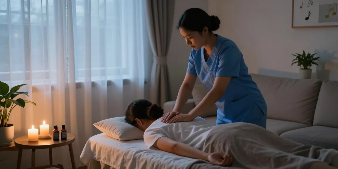 Relaxing 성남출장안마 service in a cozy home with soothing ambiance.