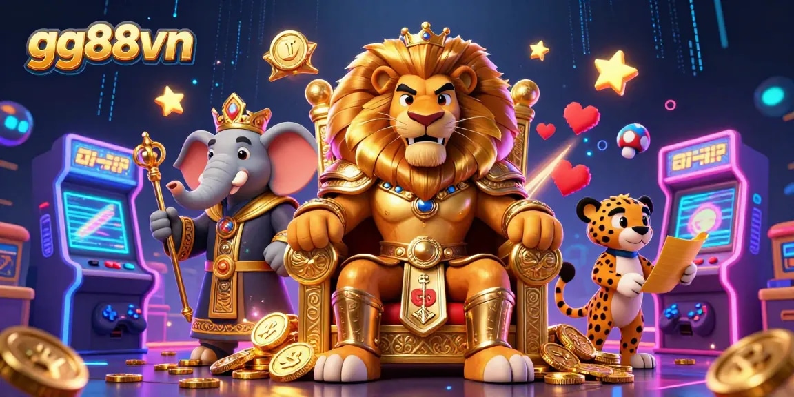 Experience thrilling gameplay with gg88vn's vibrant online casino atmosphere featuring majestic characters.