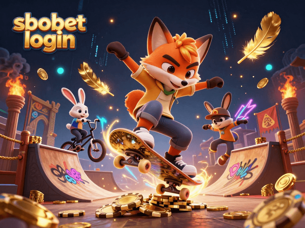 Experience the excitement of sbobet login at our vibrant casino scene with thrilling characters and rich visuals.