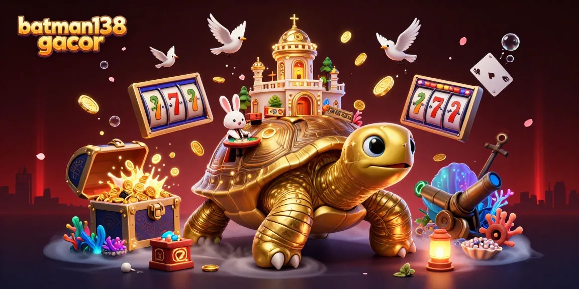 Experience the excitement of batman138 gacor slots with a dynamic, vibrant casino illustration.
