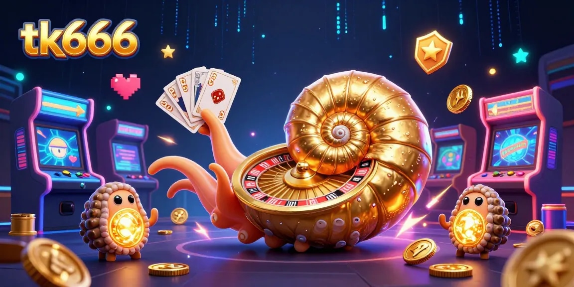 Engage in thrilling gaming with tk666 featuring a giant nautilus roulette and glowing ammonite companions.