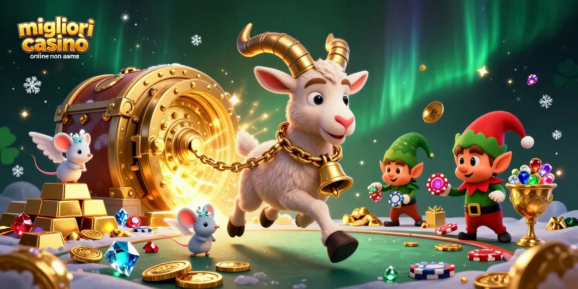 Migliori casinò online non AAMS con animazione di Krampus e elfi nel casinò.