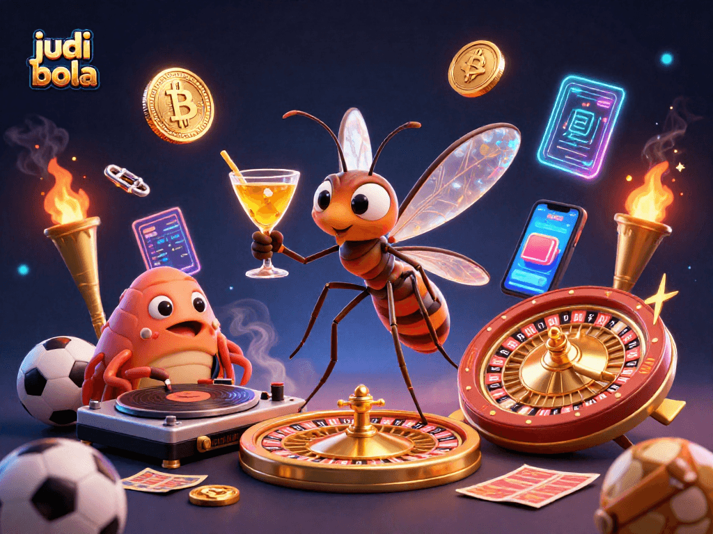 Engage in judi bola with thrilling betting action visualized in this vibrant 3D scene.