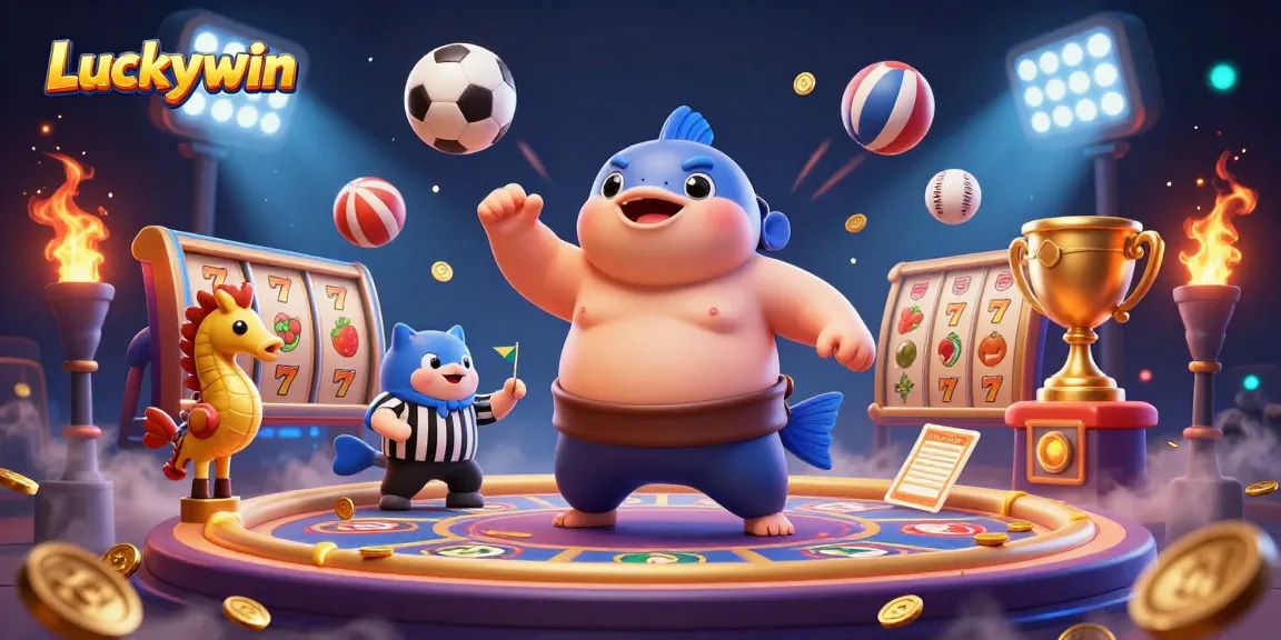Engage in exciting slots and jackpots at Luckywin with vibrant characters and rich gaming elements.