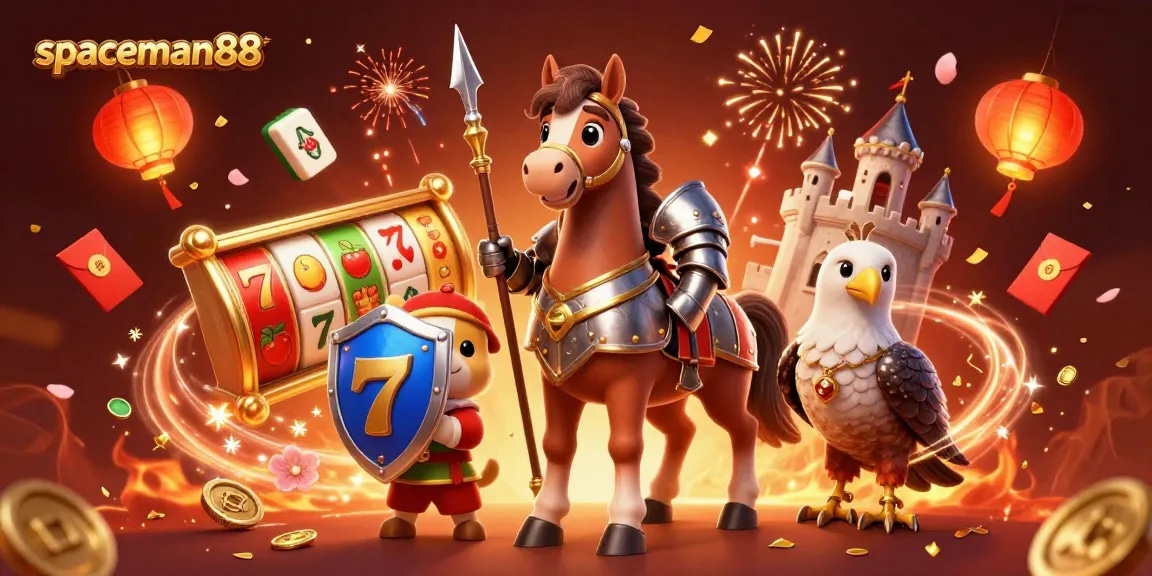 Engage with spaceman88 to spin slots and win big in an animated casino scene.