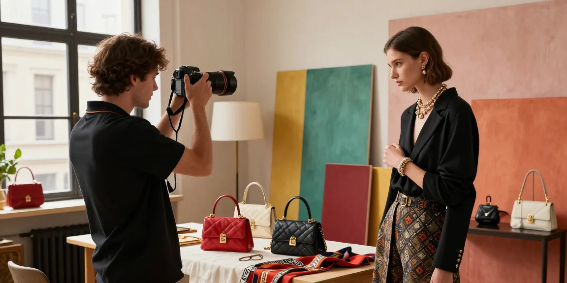 Photographie professionnelle de mode par MaxArt studio fotografico mettant en valeur un modèle avec des bijoux dans un studio urbain.