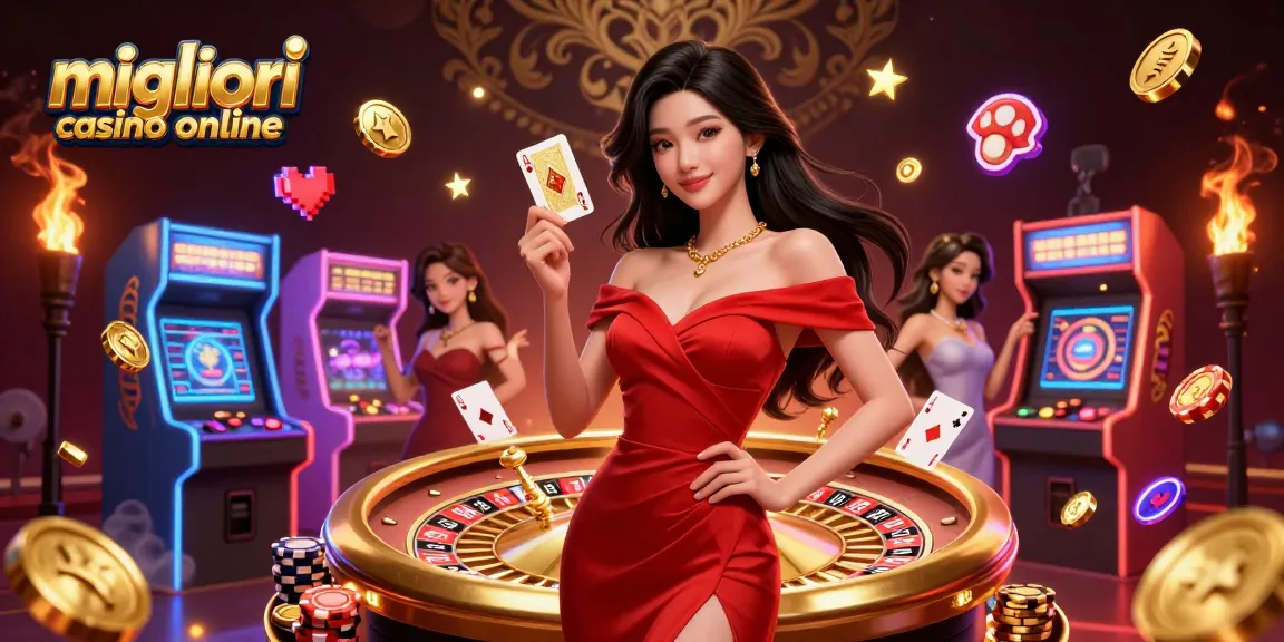 Interagisci con la scena dei migliori casino online mostrando eleganza, eccitazione ed elementi di gioco strategici.