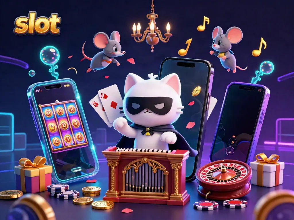 Experience thrilling slot gameplay with animated casino characters and colorful game elements.