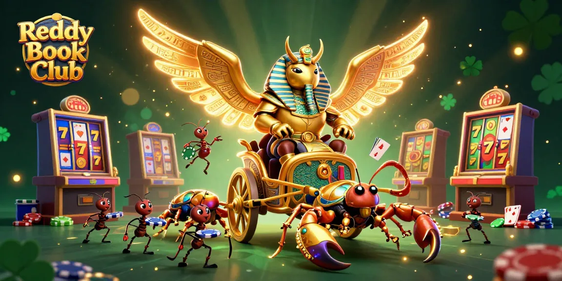 Bet on thrilling casino games with Reddy Book Club's engaging 3D illustration featuring dynamic characters.