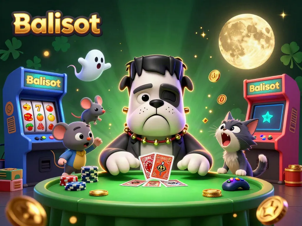 Experience Balislot magic with Frankenstein and friends at a thrilling casino scene.
