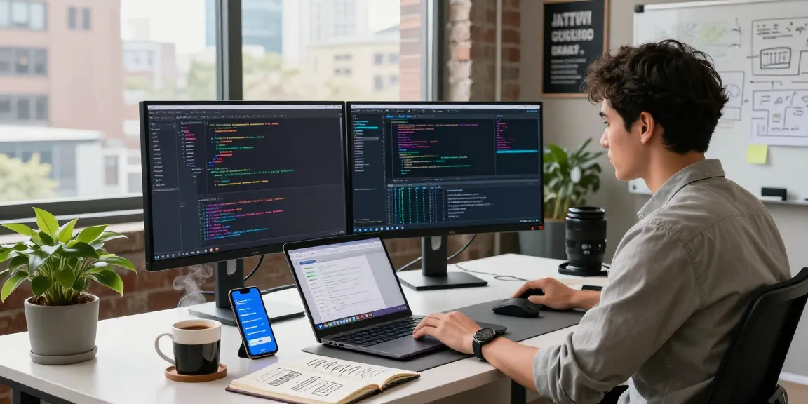 Developer utilizing openclaw skill in a vibrant modern workspace with coding tools and collaboration elements.