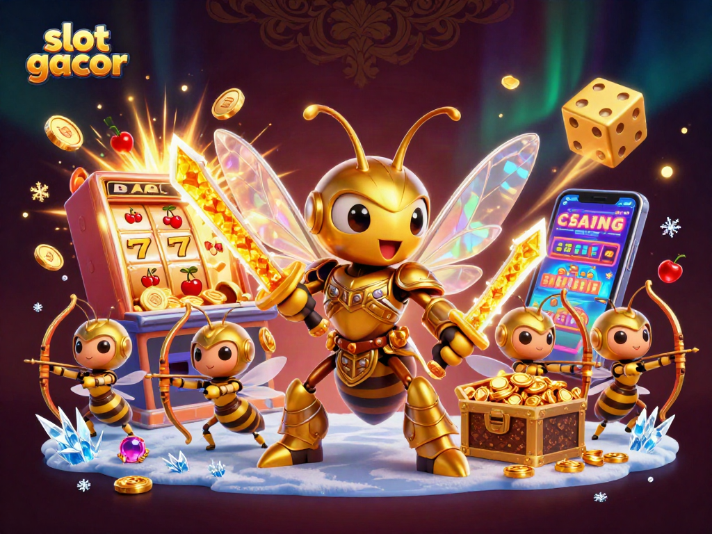 Menangkan jackpot dengan slot gacor yang dikelilingi simbol keberuntungan dan keceriaan.