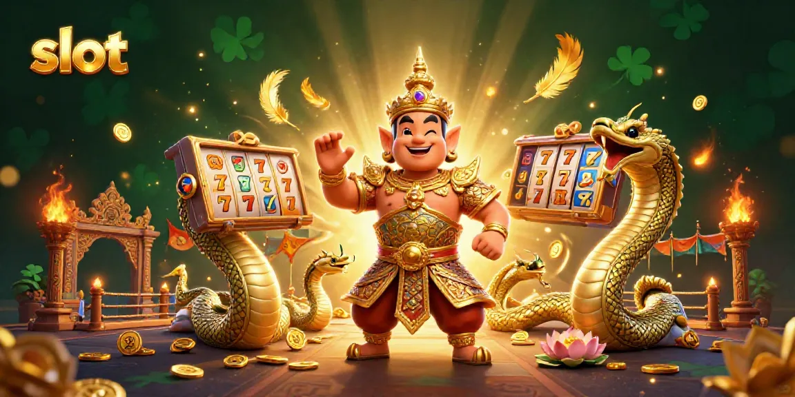 Engage with vibrant slot reels and lucky symbols in this dynamic casino-themed illustration.