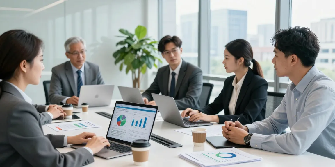 Business meeting discussing british gas business gas options in a modern office