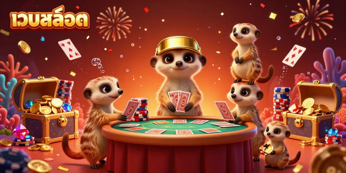 Experience an exciting casino scene with a colony of meerkats running dynamic เว็บสล็อต operations.