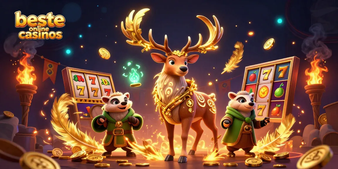 Experience the magic of beste online casinos with vibrant graphics showcasing casino themes and exciting game elements.