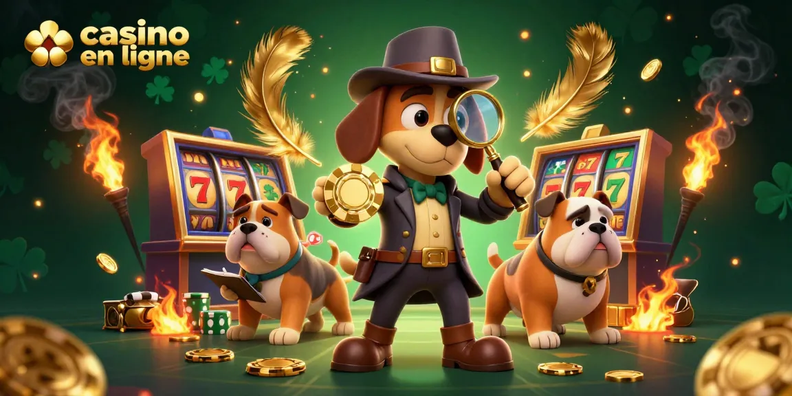 Participez à des aventures palpitantes de casino en ligne avec des personnages de dessins animés en 3D analysant des indices de poker en or.