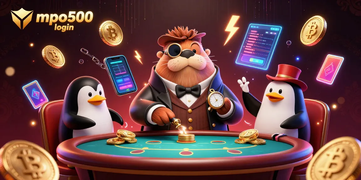 Engage in mpo500 login with an underwater poker scene featuring a jolly walrus and friends.
