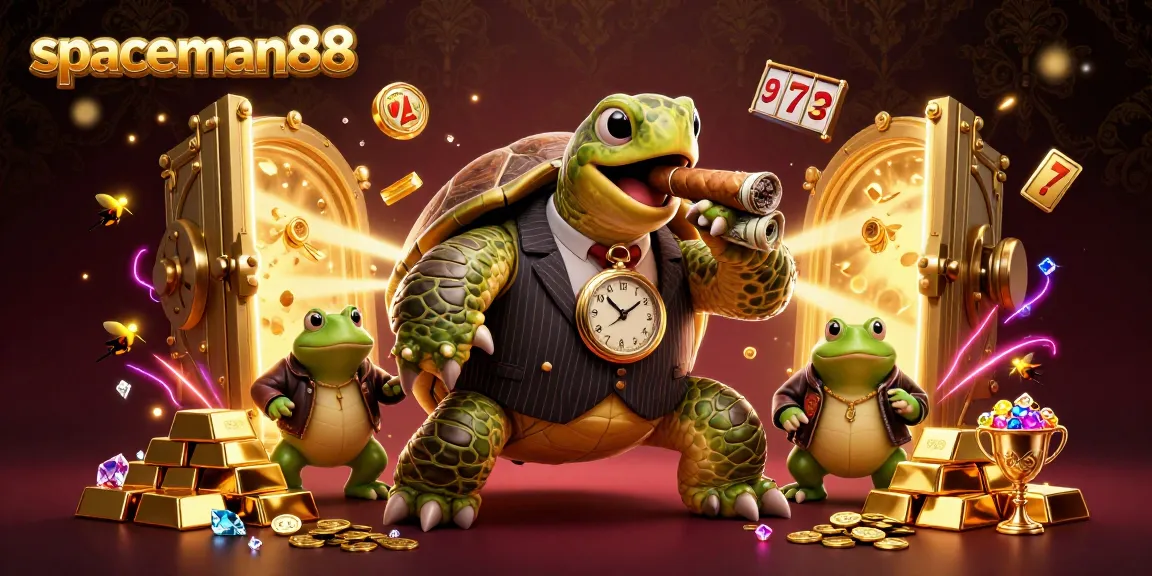 Experience spaceman88's thrilling casino adventure with a vibrant scene featuring a snapping turtle and bullfrog enforcers.