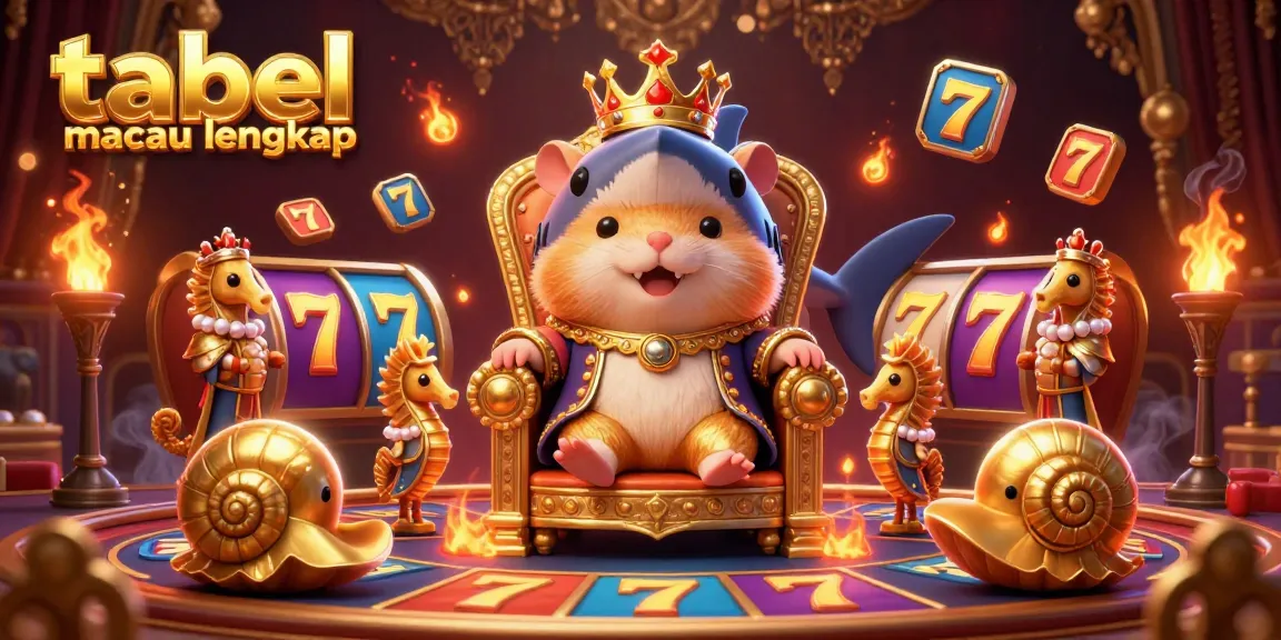 Experience thrilling gaming with tabel macau lengkap in a vibrant casino scene featuring a golden hamster king.