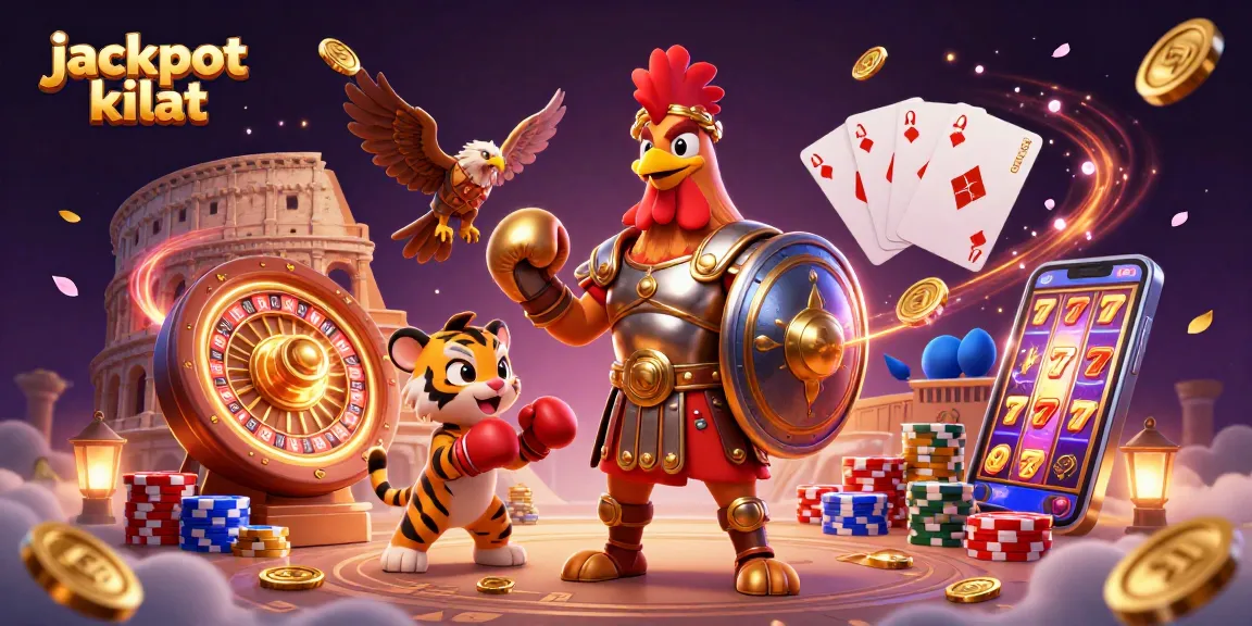 Engage with jackpot kilat through vibrant slot illustrations and dynamic casino elements.